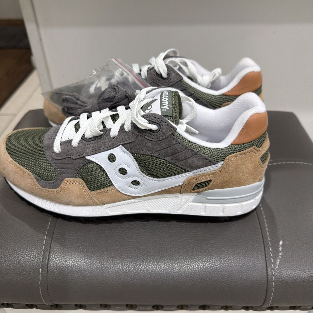 Saucony Shadow 5000 Shoes Mens 8.5 Sand Olive Green Low Retro Sneakers
